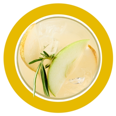 appel, peer en gin cocktail