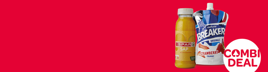 SPAR sappen of smoothies fles 250 ml + Melkunie Breaker