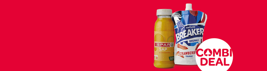 SPAR sappen of smoothies fles 250 ml + Melkunie Breaker