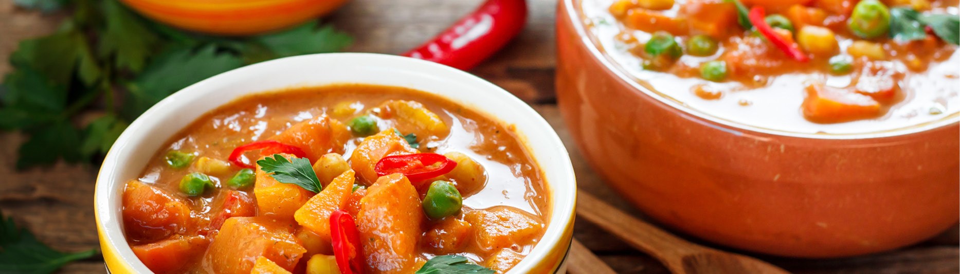 Pompoen curry met kikkererwten