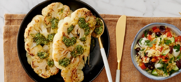 roasted bloemkool met pesto