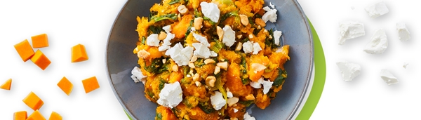 Andijviestamppot met pompoen en zoete aardappel