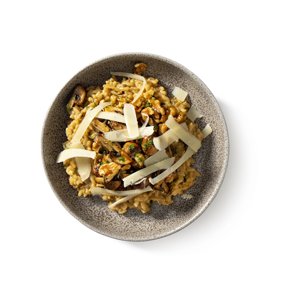 Risotto met winterbier en kastanjechampignons