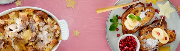 kerststol in wentelteefjes stijl met ijs