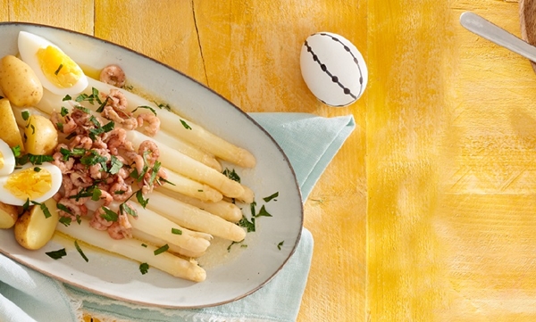 Asperges met Hollandse garnalen