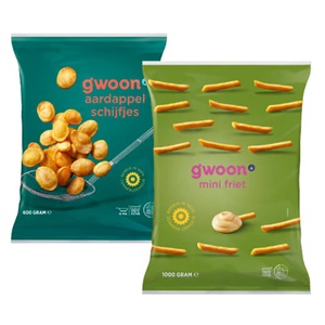 g'woon aardappelschijfjes, frites, mini frites of aardappelkroketjes