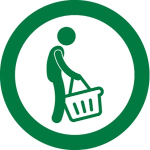 kom alleen naar de winkel