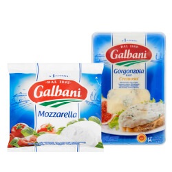 Galbani mozzarella, mascarpone, gorgonzola, ricotta of Salakis feta