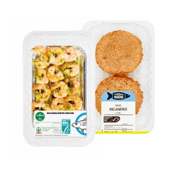Vis Marine kabeljauwburger, gamba of pangasius spies
