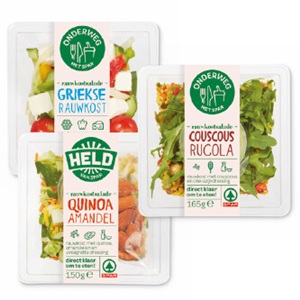 SPAR salade couscous, rauwkost Grieks of quinoa amandel