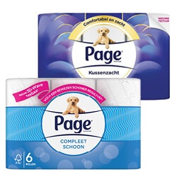 Page toiletpapier compleet schoon of kussenzacht