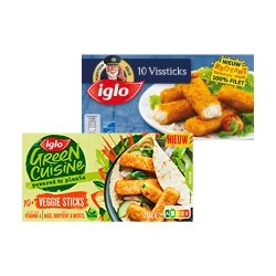 Iglo vissticks of green cuisine