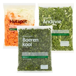 wortels, boerenkool grof, hutspot of andijvie fijn