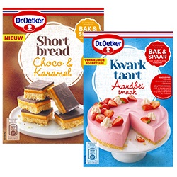 Dr. Oetker kwarktaart, monchoutaart, wolkencake of shortbread