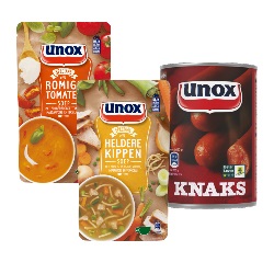 Unox soep in zak of knaks