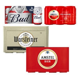 Amstel, Bud of Warsteiner pils