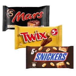 Mars, Twix of Snickers