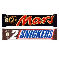 Mars, Twix of Snickers 2-pack of trio
