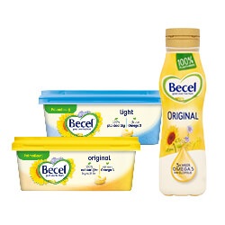 Becel kuip 225/550 gram of vloeibaar fles 450/500 gram