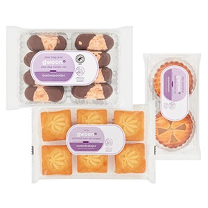g'woon bokkenpootjes, roomboter appelster of custard cakejes pak 200/300 gram