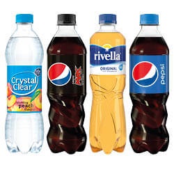 Pepsi, 7-Up, Royal Club, Crystal Clear of Rivella