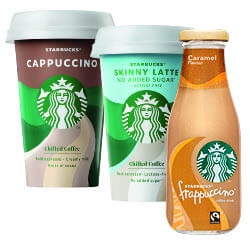 Starbucks beker 220 ml of fles 250 ml