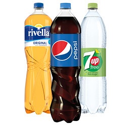 Rivella, 7-UP of Pepsi fles 1.5 liter