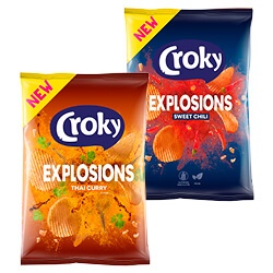 Croky explosions sweet chili of thai curry zak 150 gram