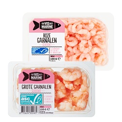 Vis Marine grote, Hollandse of roze garnalen pak 100 gram