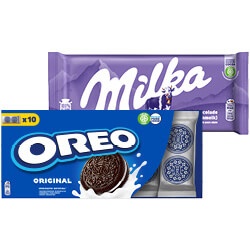 alle Milka chocolade, Milka koek of Oreo