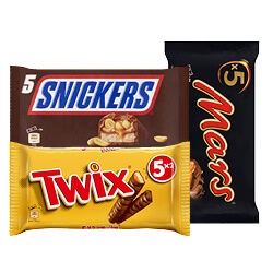 Snickers, Twix, Milky Way of Bounty multipacks