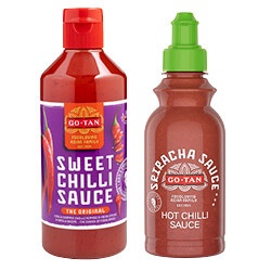 Go-Tan sweet chili saus of sriracha mayonaise