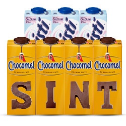 Productfoto van alle Chocomel of Fristi pak 1 liter of multipack 6x200 ml