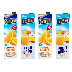 Productfoto van alle Coolbest sappen 1 liter of fruitontbijt 750 ml