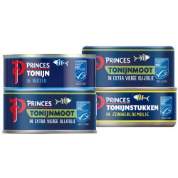 Productfoto van alle Princes tonijnstukken 145 of 160 gram