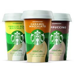 Productfoto van alle Starbucks beker 220 ml of fles 250 ml