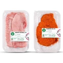 SPAR schnitzel naturel, gepaneerd of zigeuner pak 2 stuks