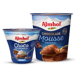 Productfoto van Almhof dessert mousse 140/210 gram of choco met slagroom 180 gram