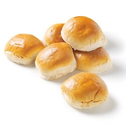 Productfoto van ambachtelijke bakker witte of bruine bollen zak 6 stuks