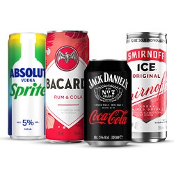 Productfoto van Bacardi Breezer of Jack & Coke, Absolut vodka Sprite, Smirnoff of Bacardi pre-mix