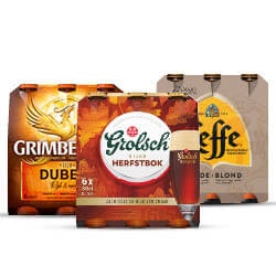 alle Grimbergen, Leffe of Grolsch speciaalbier 6-pack fles of blik