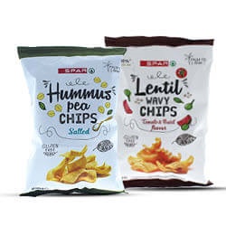 SPAR hummus of lentil chips