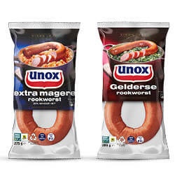 Unox extra magere rookworst zak 275 gram of Gelderse rookworst 285 gram