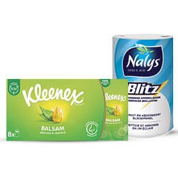 alle Kleenex zakdoekjes en tissues of Nalys keukenpapier