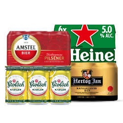 Grolsch, Heineken, Amstel of Hertog Jan 6-pack blik