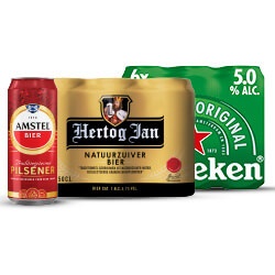 Heineken, Amstel, Hertog Jan of Grolsch 6-pack blik of los blik 500 ML