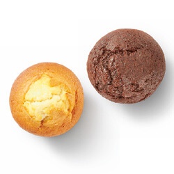 ambachtelijke bakker chocolade of vanille muffin