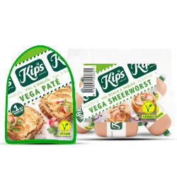 Kips vega paté kuipje 125 gram of vega smeerworst zakje 120 gram