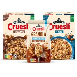 alle Quaker Cruesli of Granola 350/450 gram