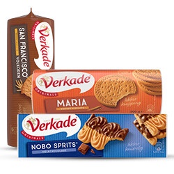 alle Verkade koek verpakkingen 120/250 gram